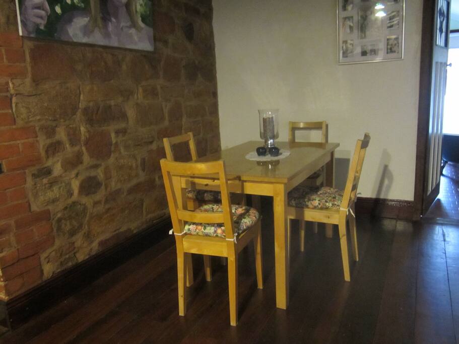 Eating area adjoining the kitchen.