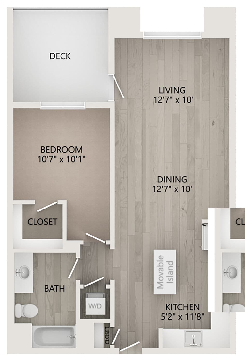 Grundrissdiagramm für Amaya zeigt 1 Schlafzimmer