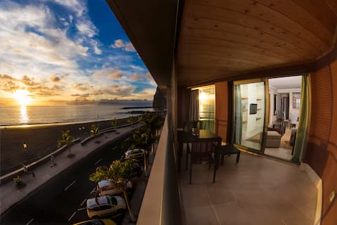 Balcony overlooking the port