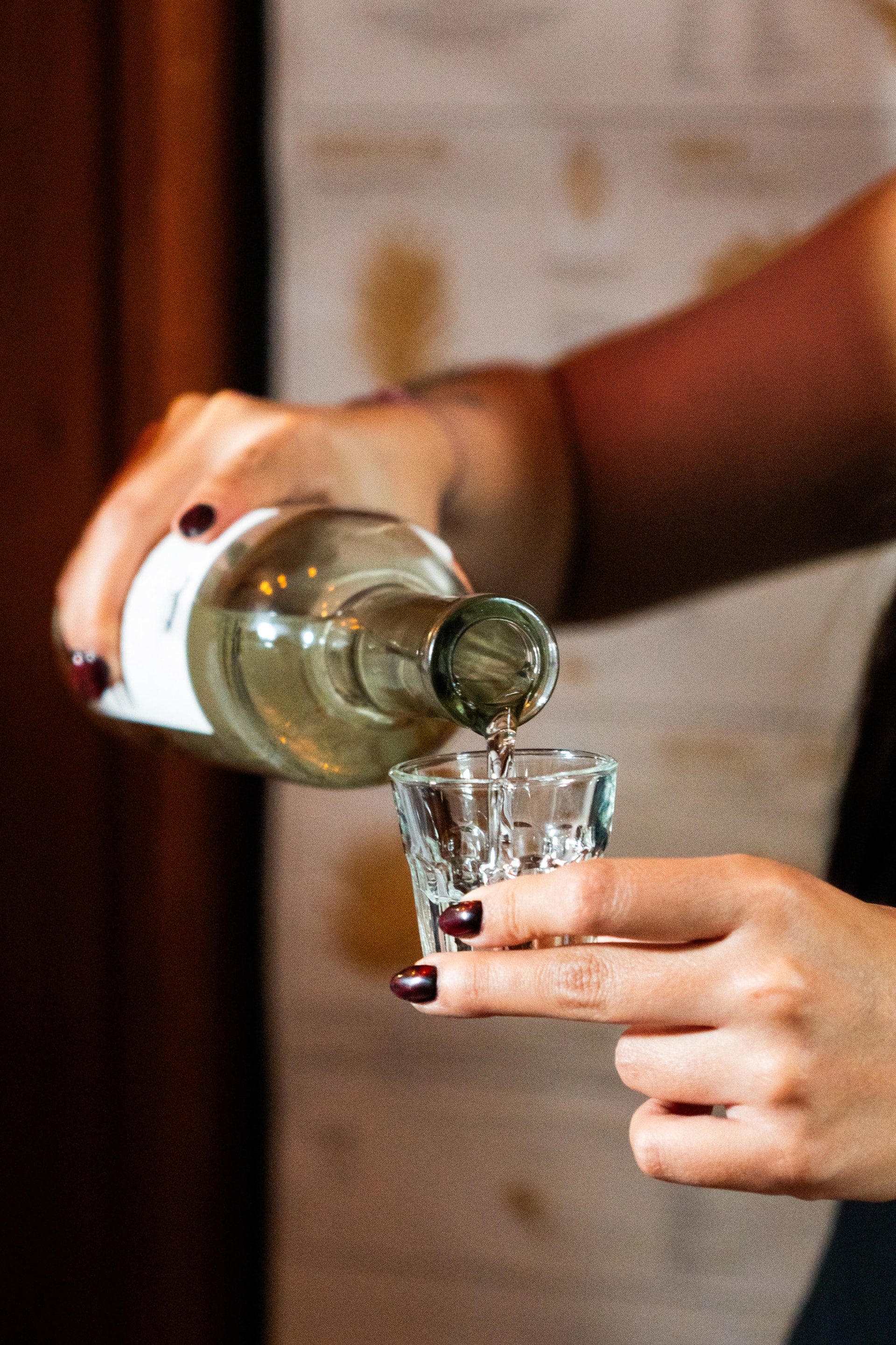 mezcal bottle and shots