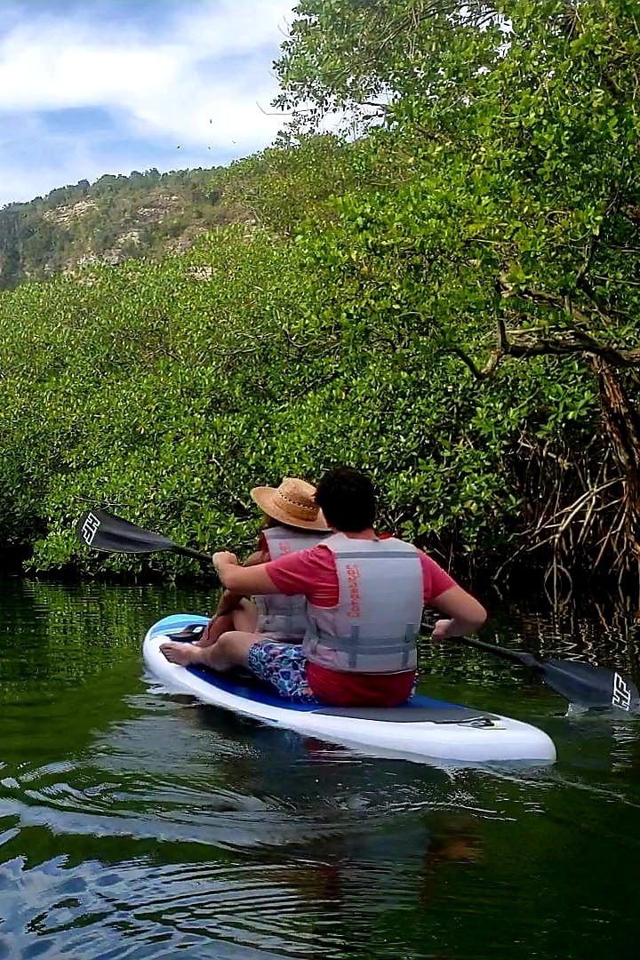 Paddle den Fluss hinunter