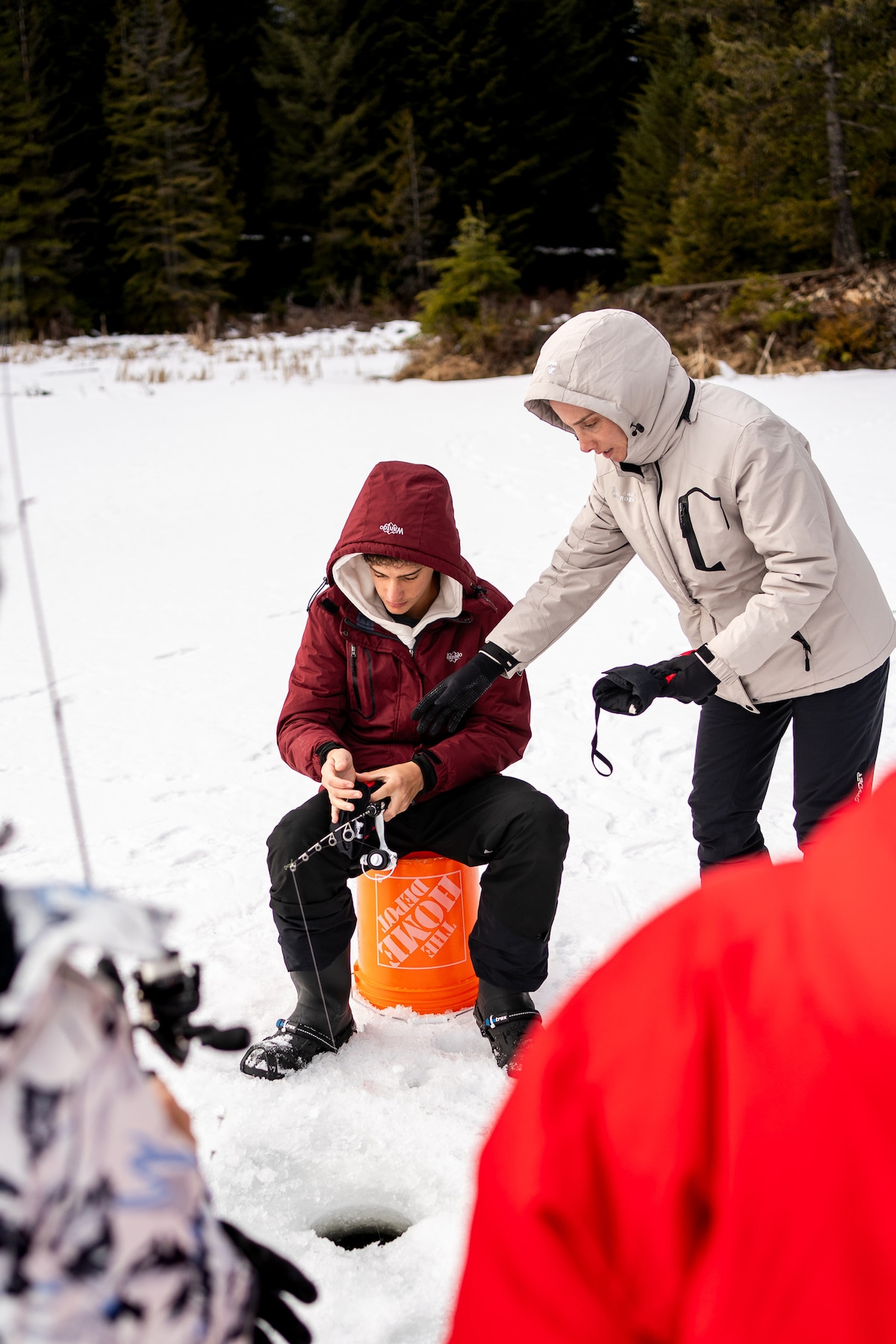 Ice Fishing with a Canadian