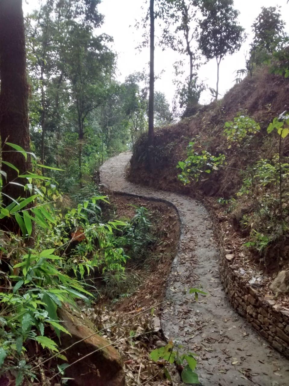 Hike to a village farm through trails