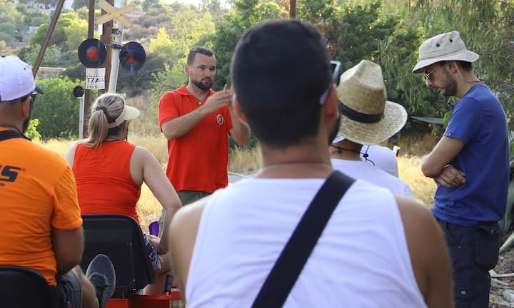 Pedal through Megara on a rail bike