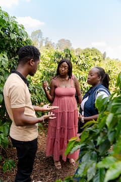 Tuesta café y visita una plantación de propiedad keniana