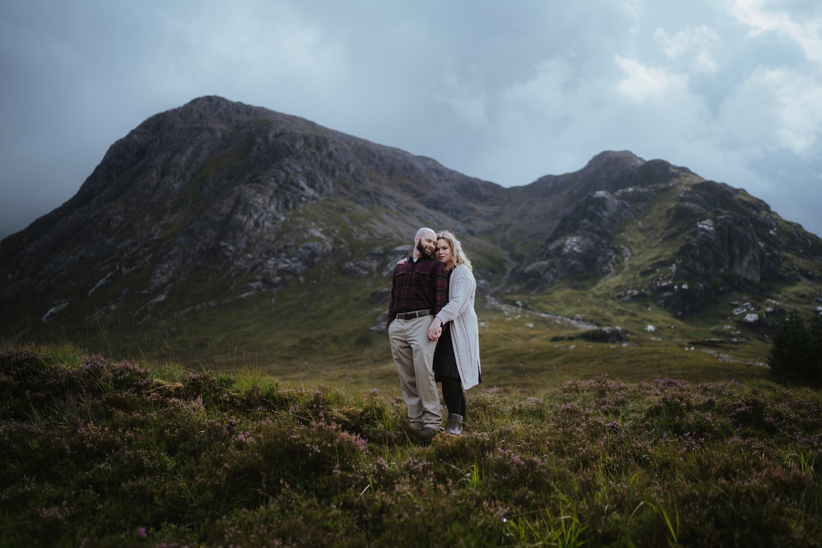 Pose in Scottish Highlands for a pro photographer