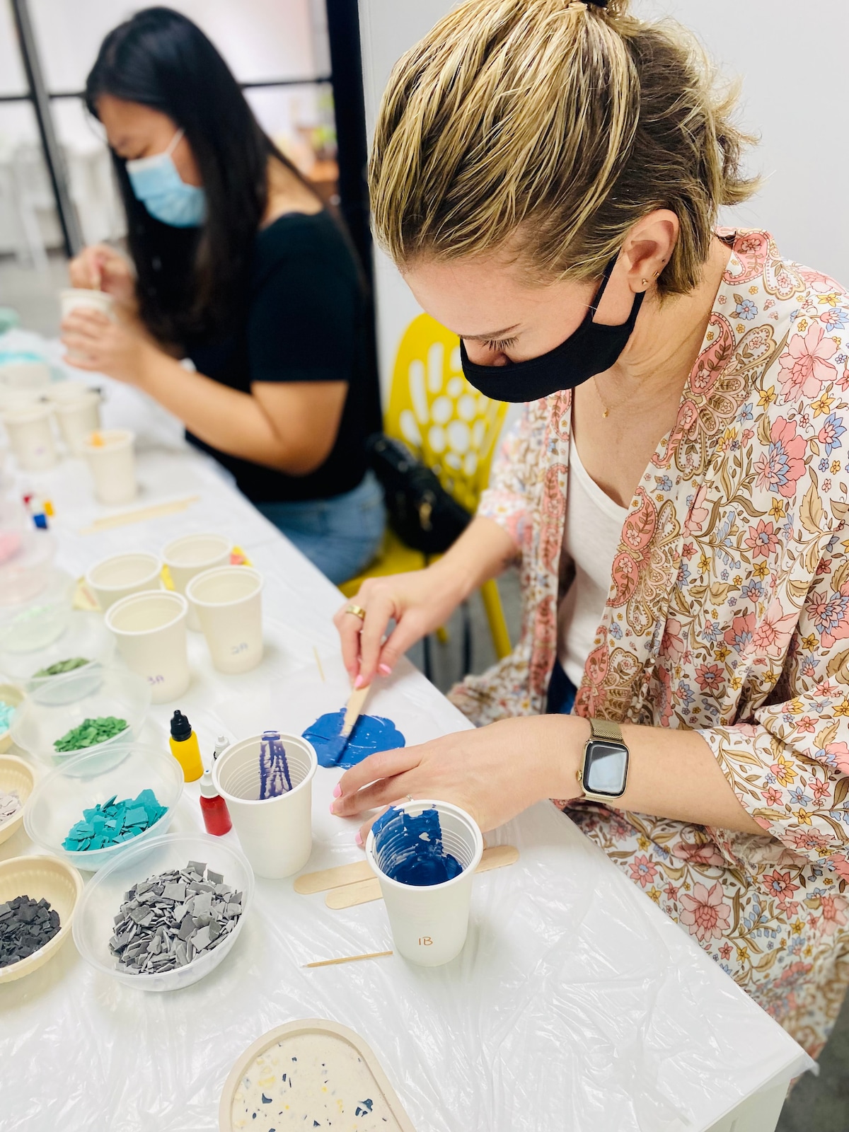 Make terrazzo coasters with photos