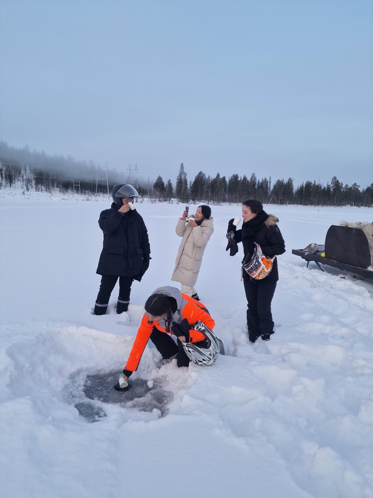 Ride a snowmobile sleigh in Lapland’s wilderness