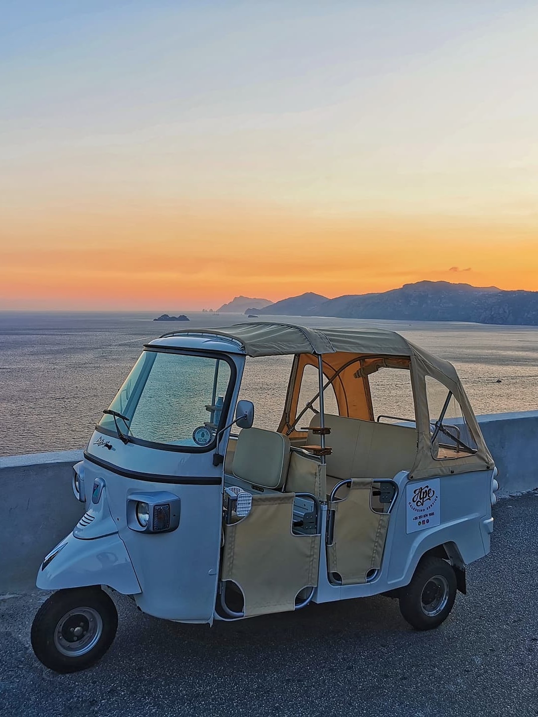 Visite au coucher du soleil en Ape Calessino