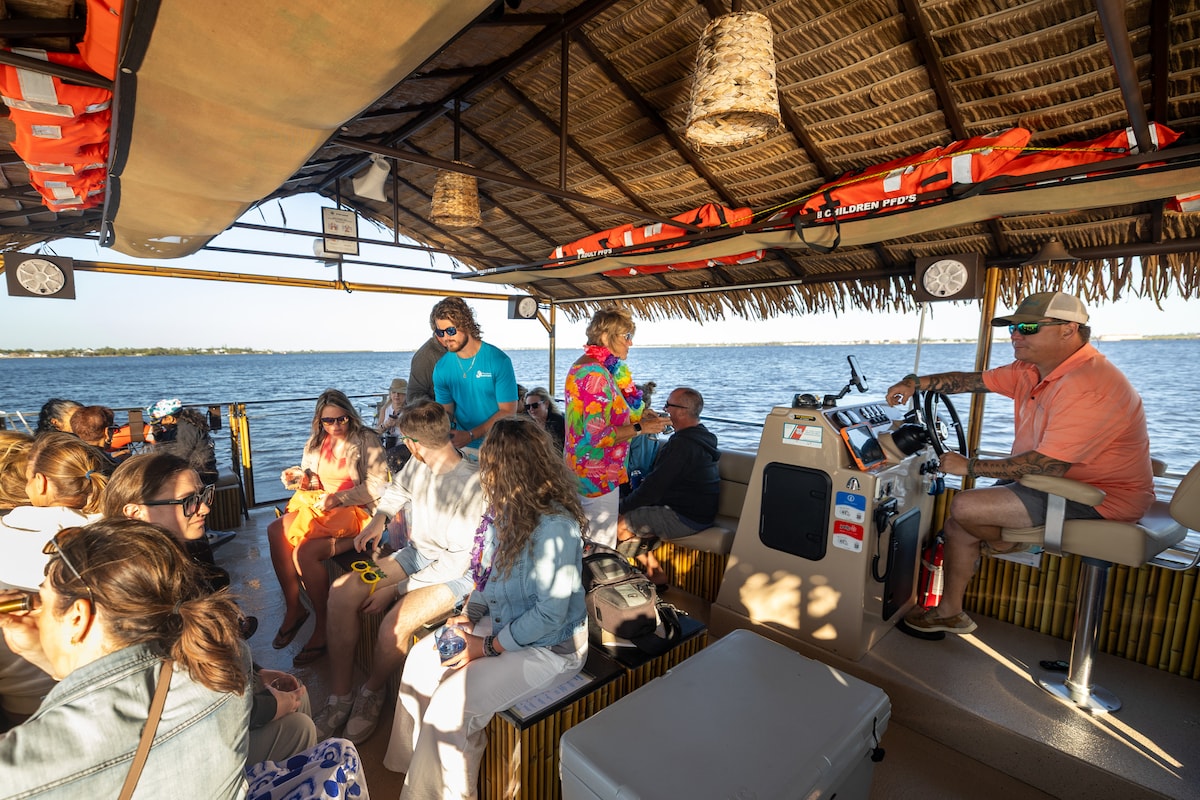 Enjoy a tiki boat cruise on Charlotte Harbor Fl