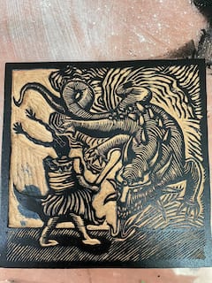 Pintura con Acrílico y Tintes naturales Oaxaqueños