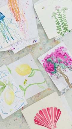Learn watercolor painting in Parikia
