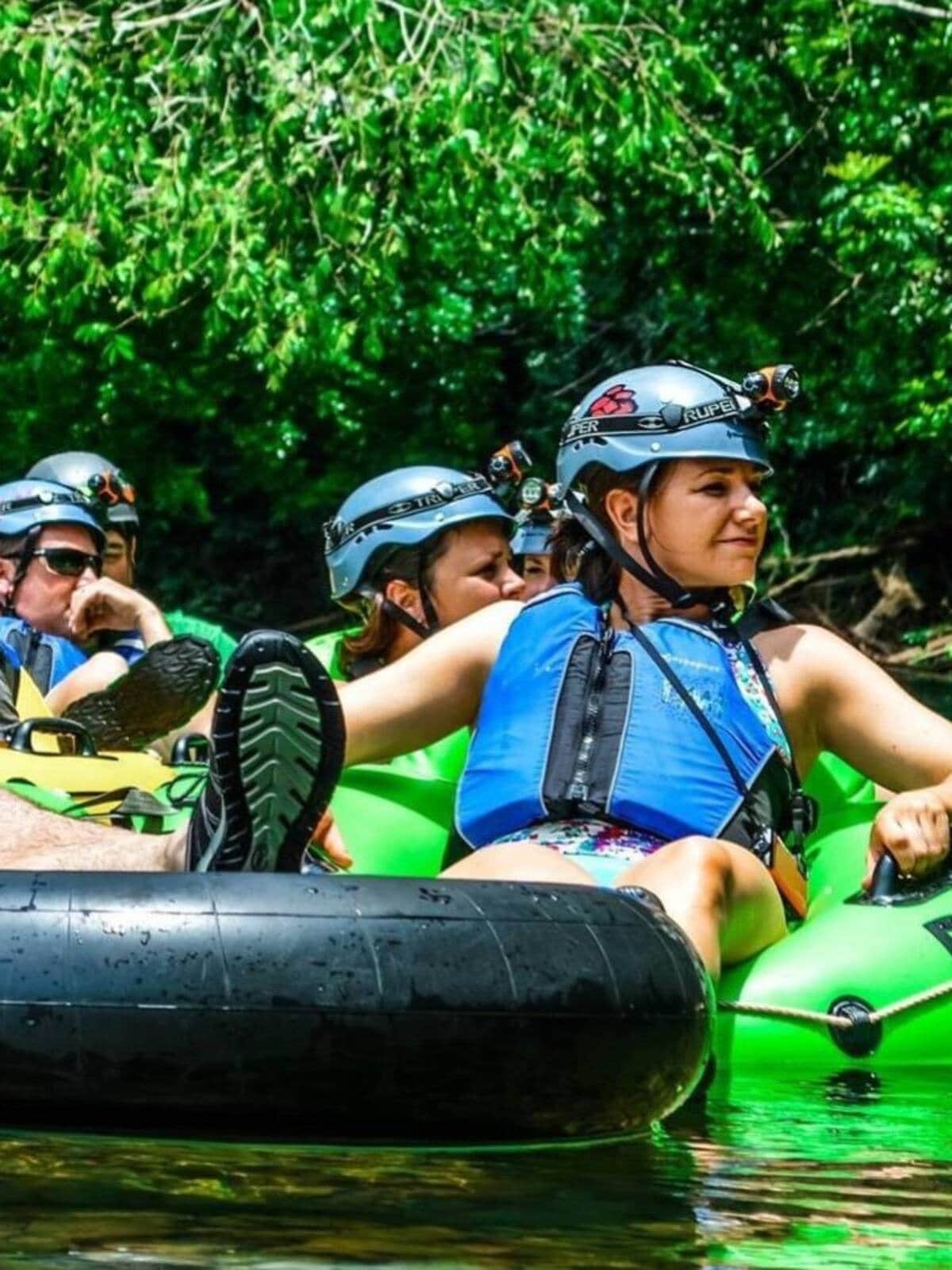 Hike to a Mayan temple and river tube with a guide