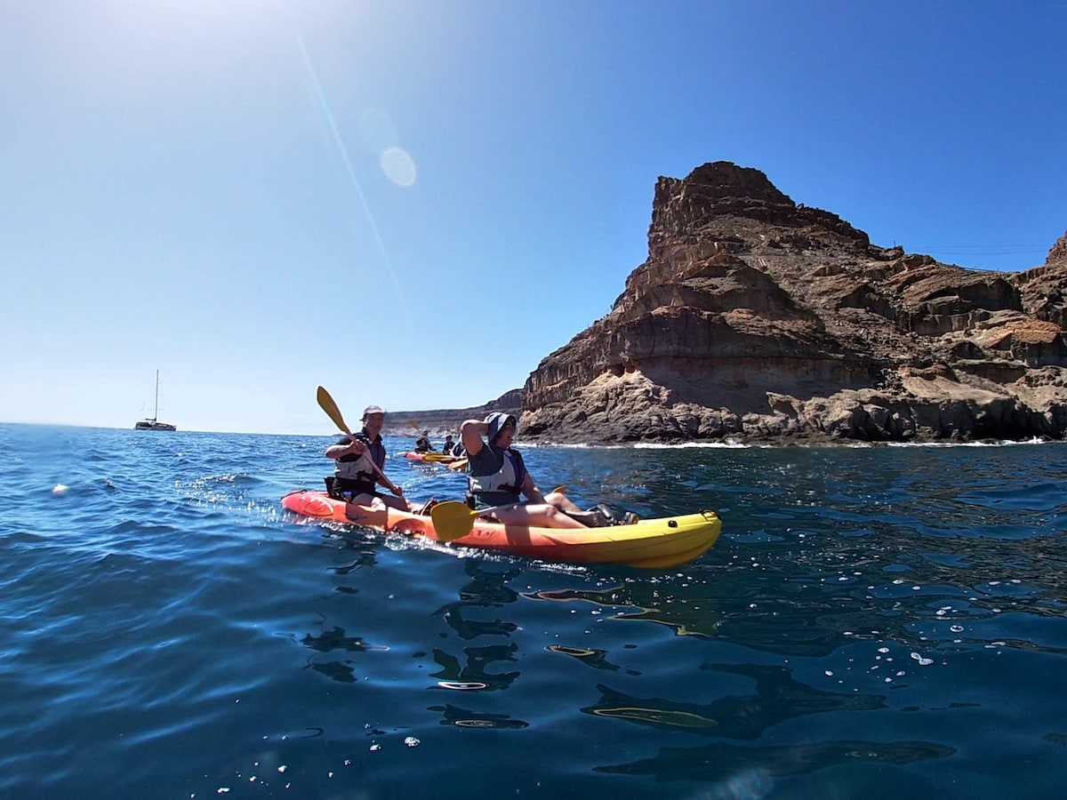 Kayak and snorkel in sea caves