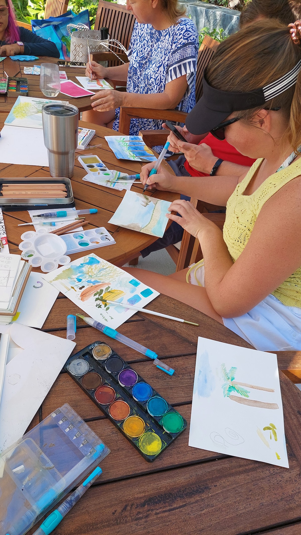 Capture the colors of the beach with watercolors
