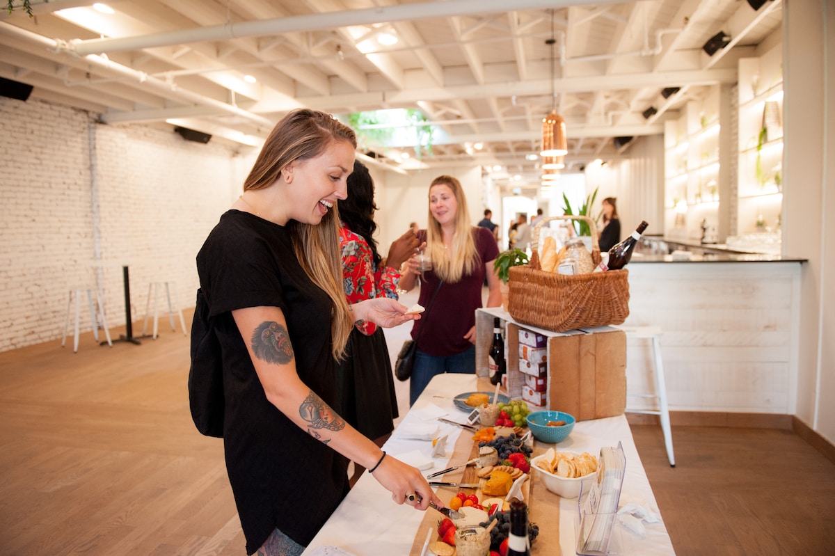 Sample vegan cheese with a connoisseur