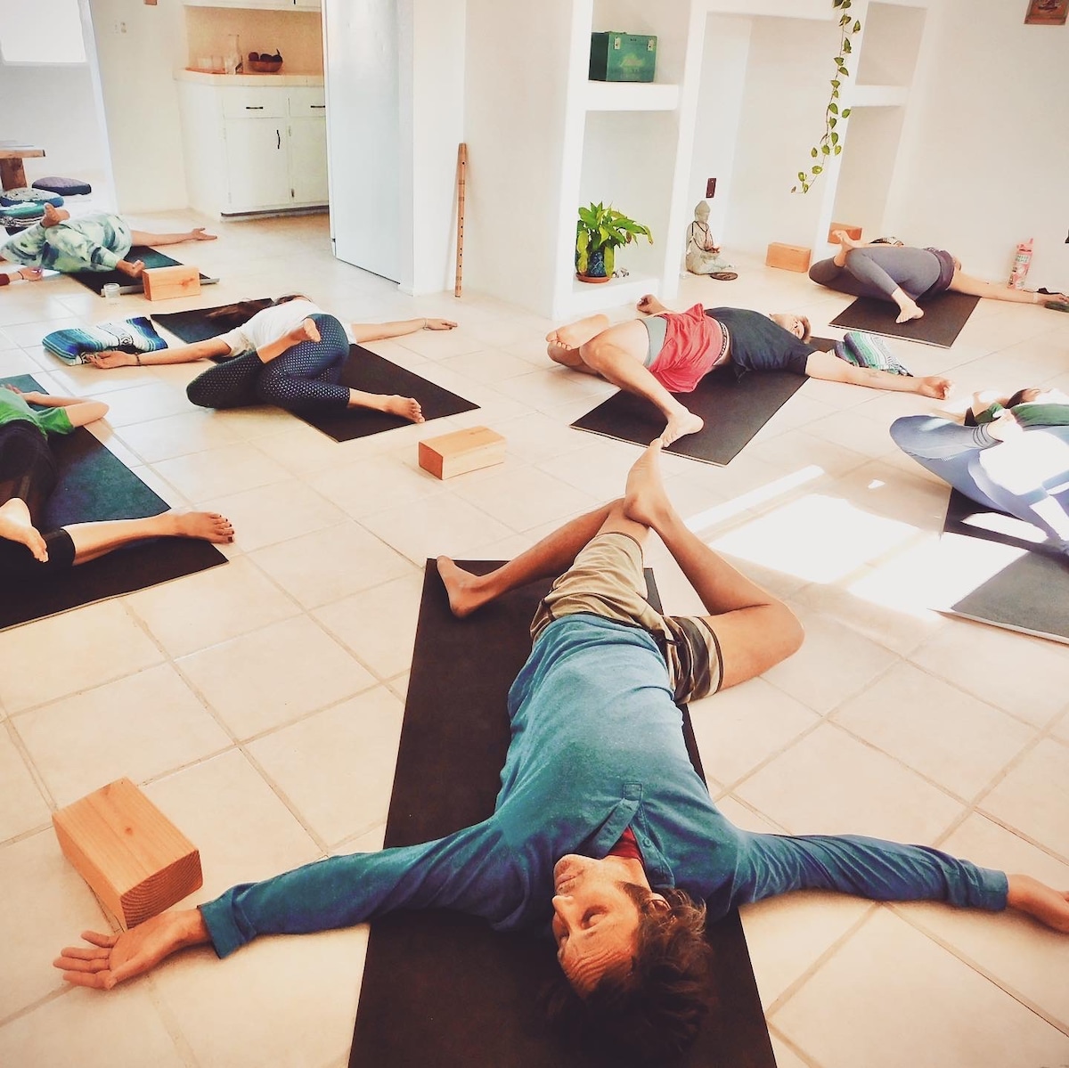 Relax with yoga and guitar