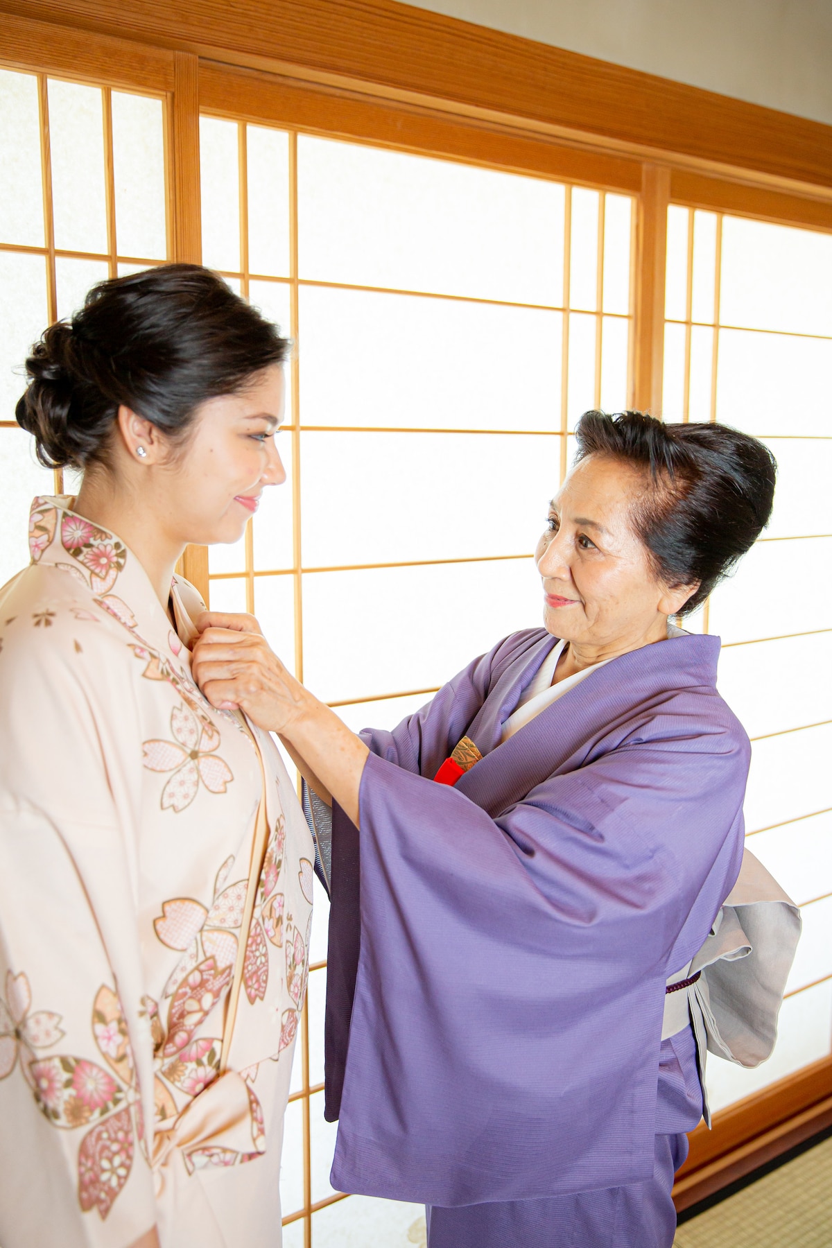 Learn calligraphy with simple kimono in Okinawa