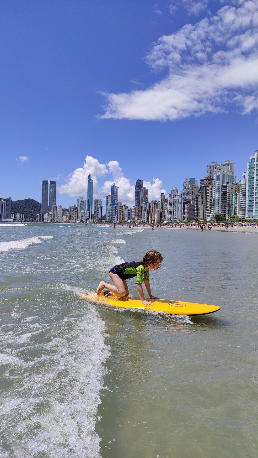 Surfing on the Central Beach of Balneário Camboriú