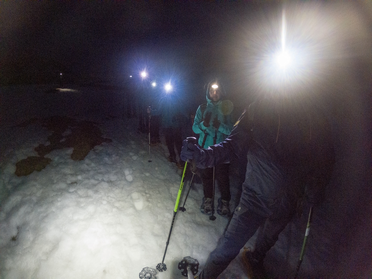 Ciaspolata at sunset