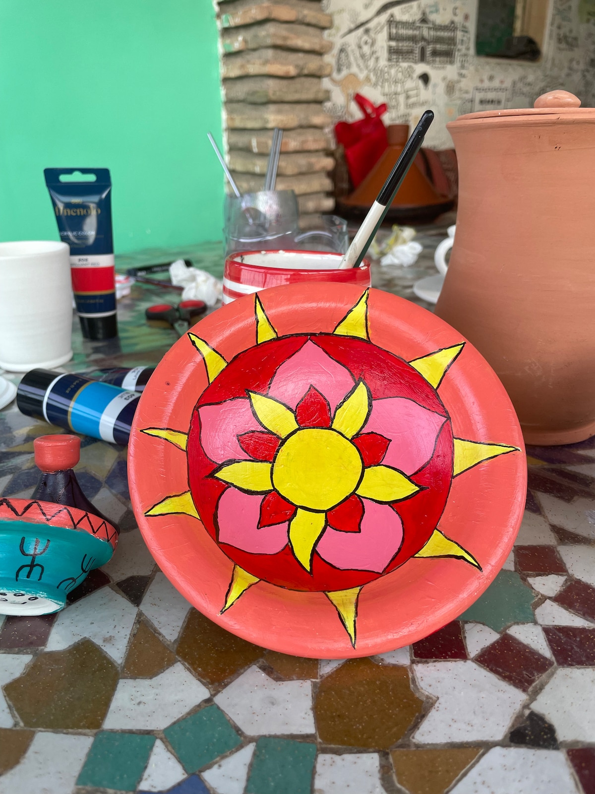 Creative Painting on Fes Pottery