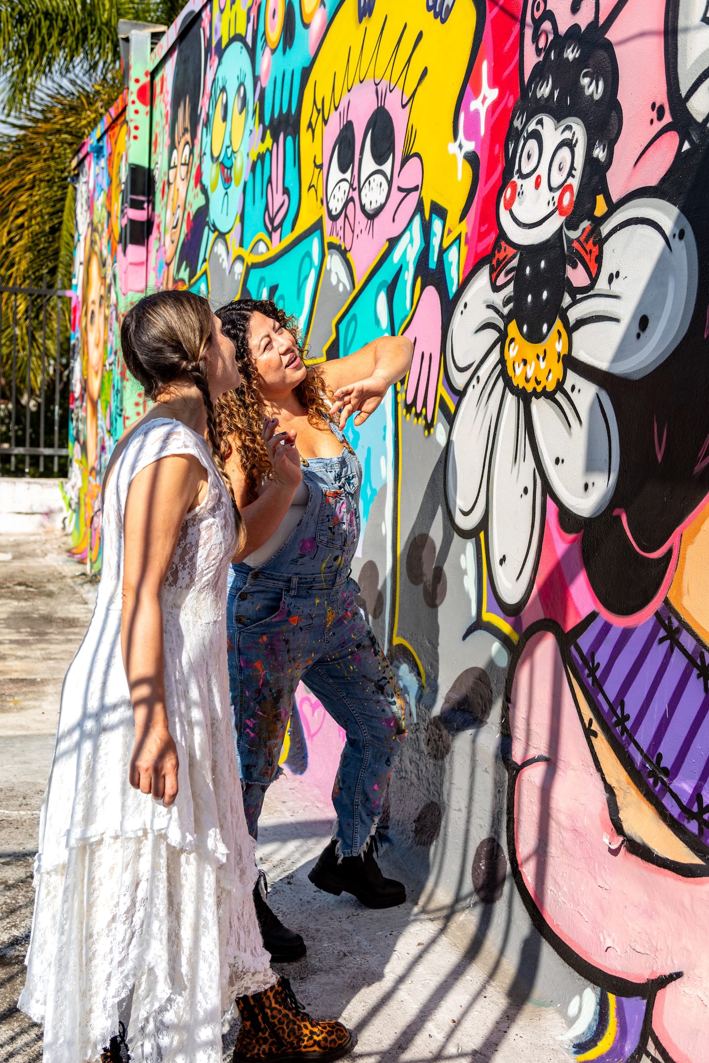 Admiring the colorful murals of the Calle 8 Walls on a Little Havana walking tour