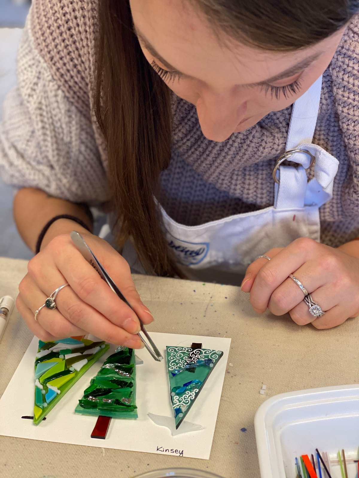 Make Two Fused Glass Tree Ornaments