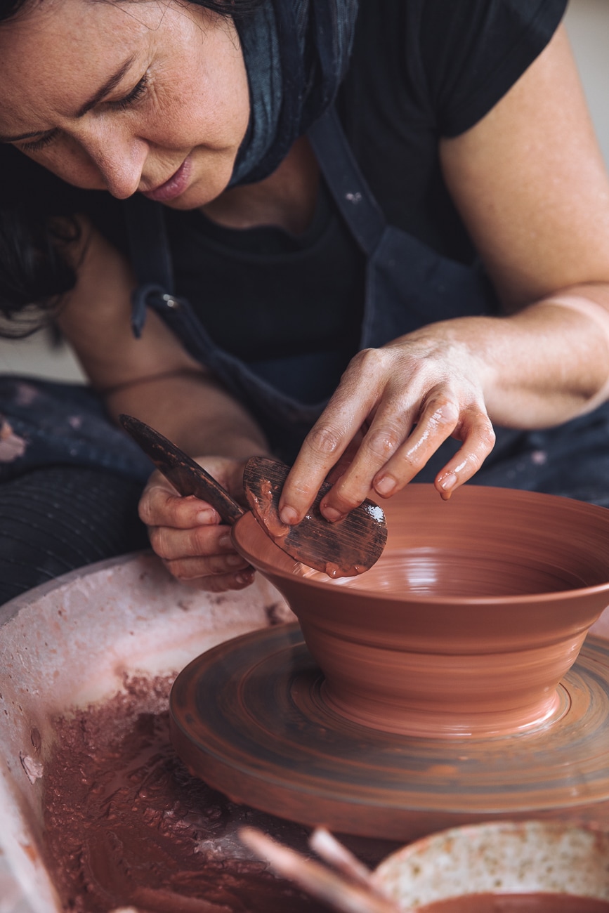 Learn effective breath techniques through pottery