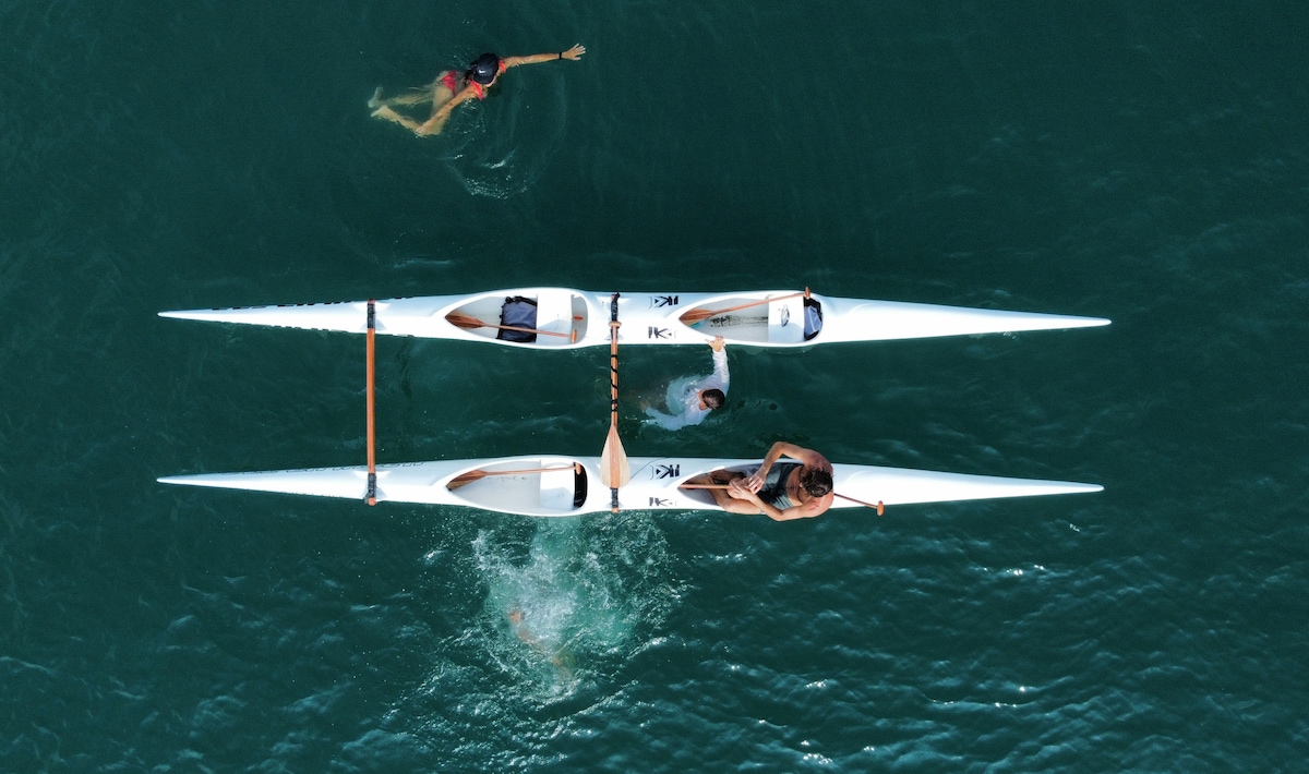 Sunrise or Sunset Outrigger Canoe Paddle Malpais