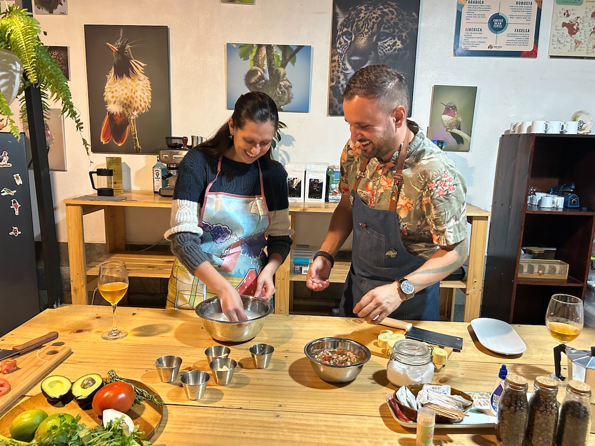 Costa Rican cuisine on a farm with an epic view