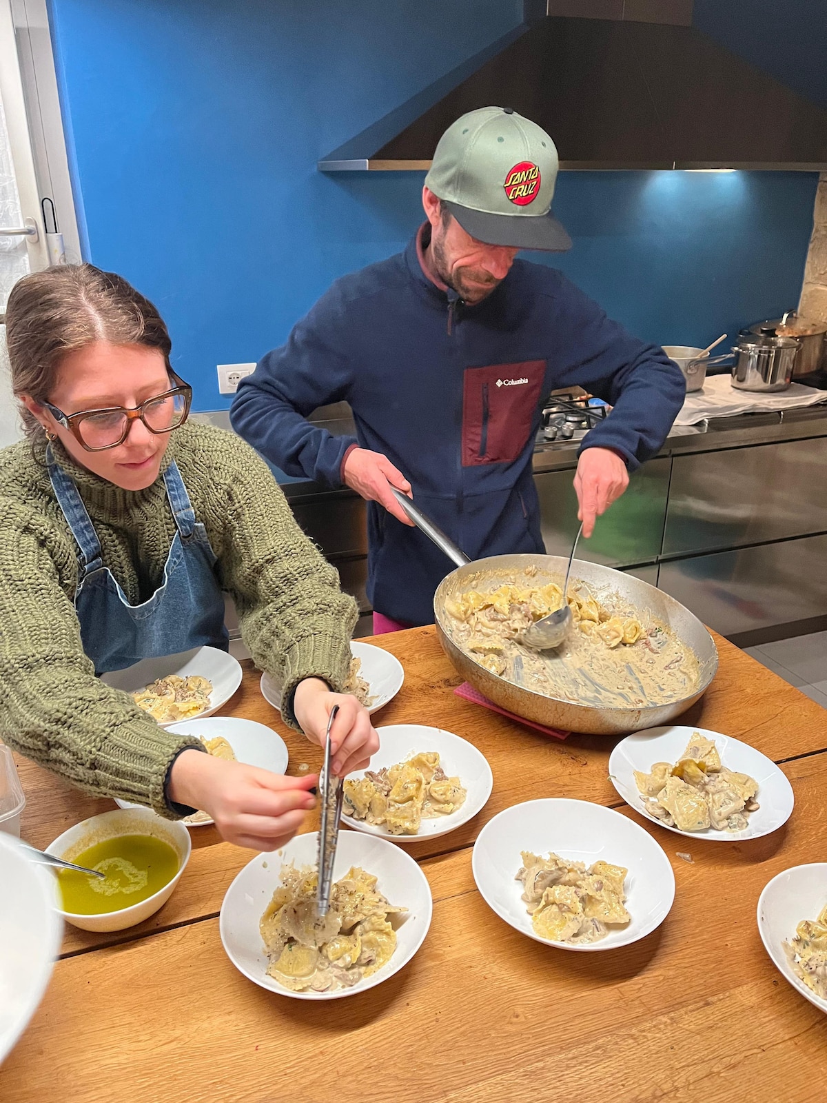 Make fresh pasta and tiramisu with chickpeas