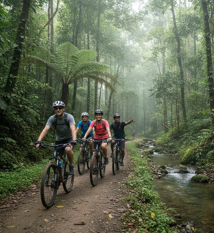 Kuendesha Baiskeli Kupitia Msitu na Mchele wa Ubud