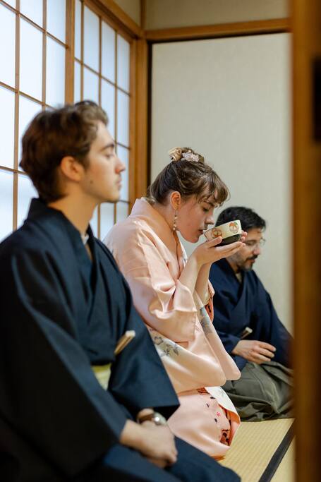Make colorful sushi and tea ceremony in kimono