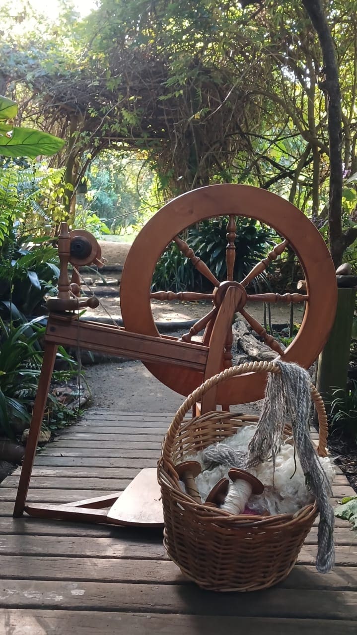 Spin mohair on a small forest farm in Wilderness