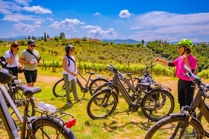 Ekskursija el. dviračiais po Kjantį su pietumis ir vyno degustacija