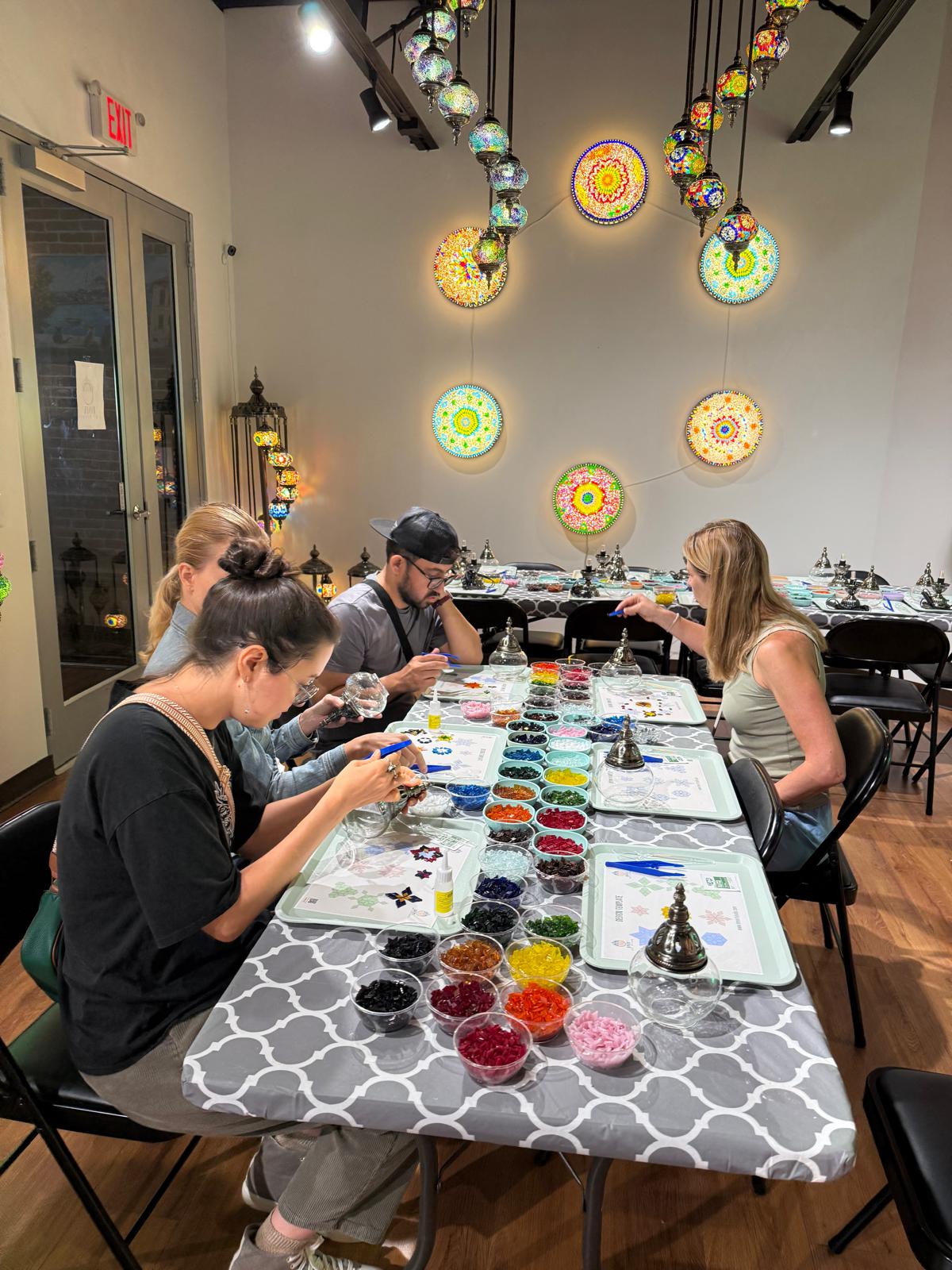 Turkish mosaic lamp workshop