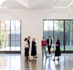 After hours at Pace Gallery with a senior director