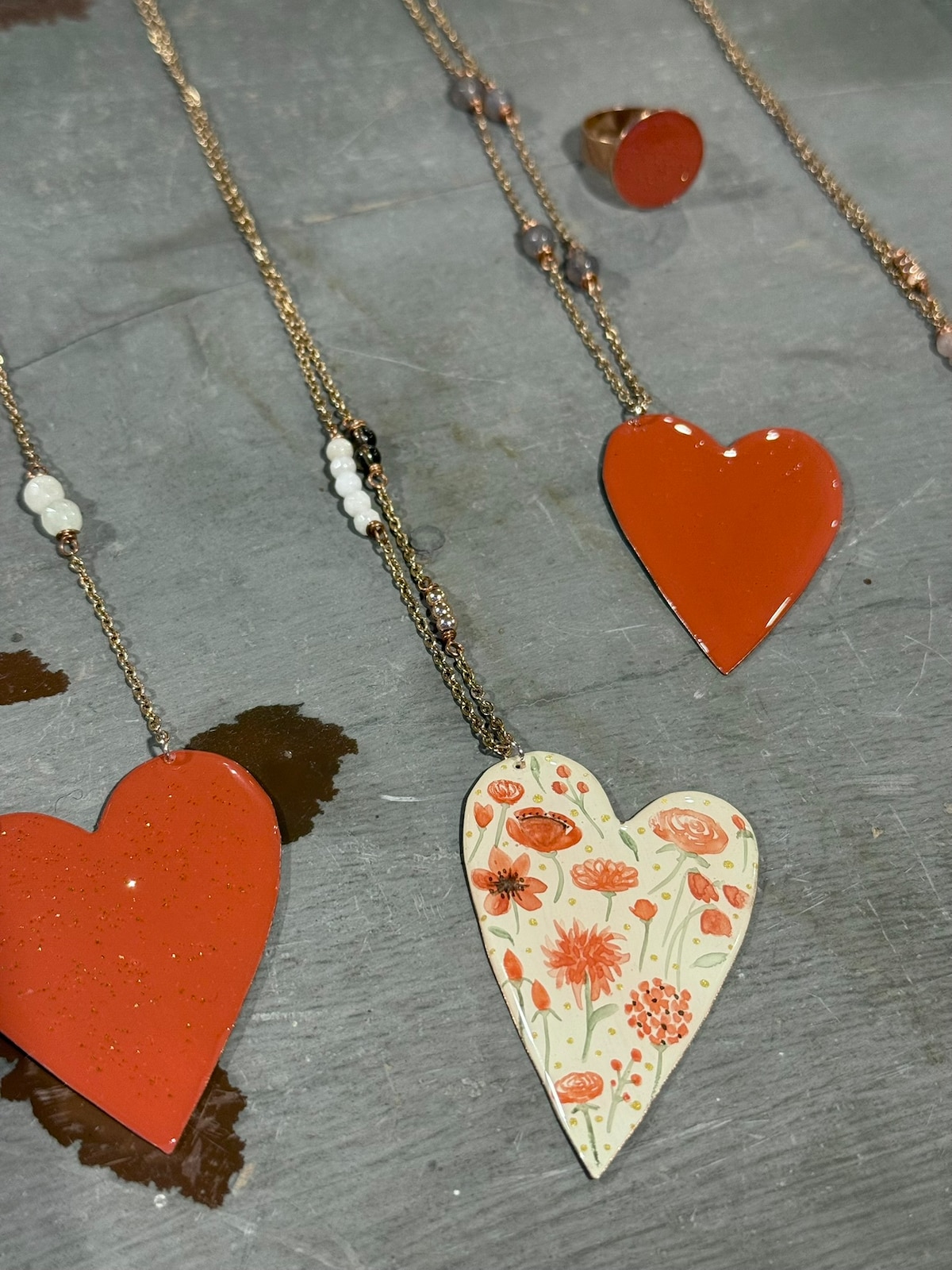 Create your own watercolor painted copper necklace