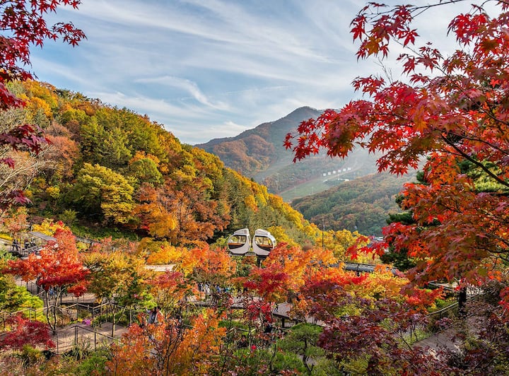 Koreanische Kultur in Hwadam und einem traditionellen Dorf