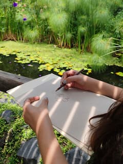 לצייר את הצמחים של הגן הבוטני בצ'פולטפק