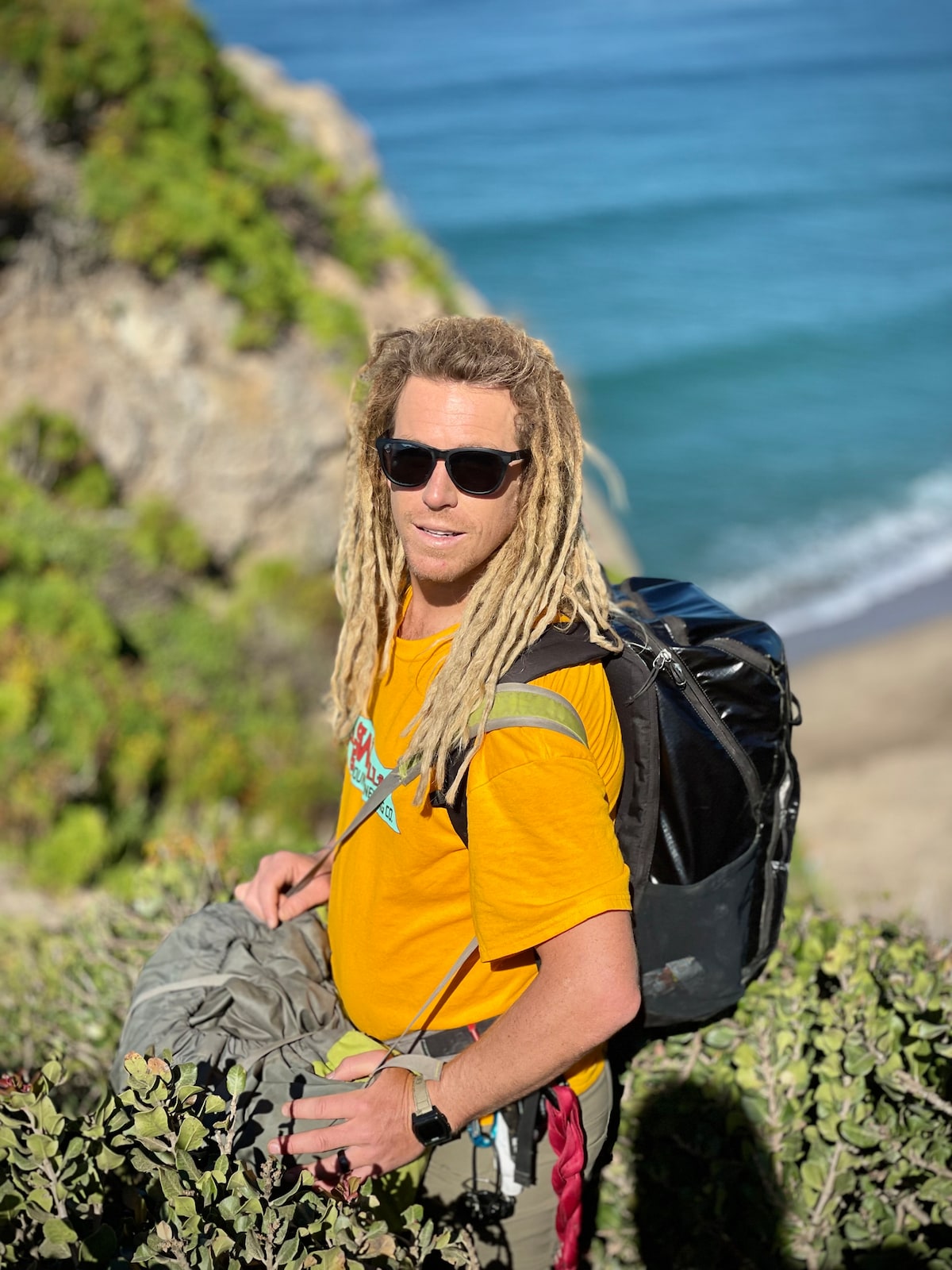 Rock Climb Above The Ocean