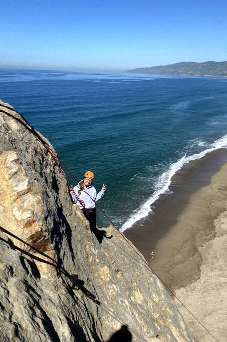 Rock Climb Above The Ocean