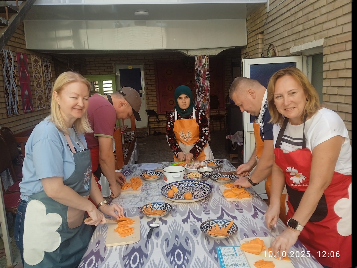 Make traditional Bukhara pilaf with my wife