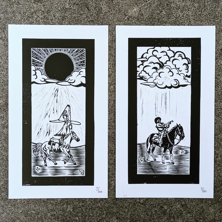 Резбоване и печат на линогравюри