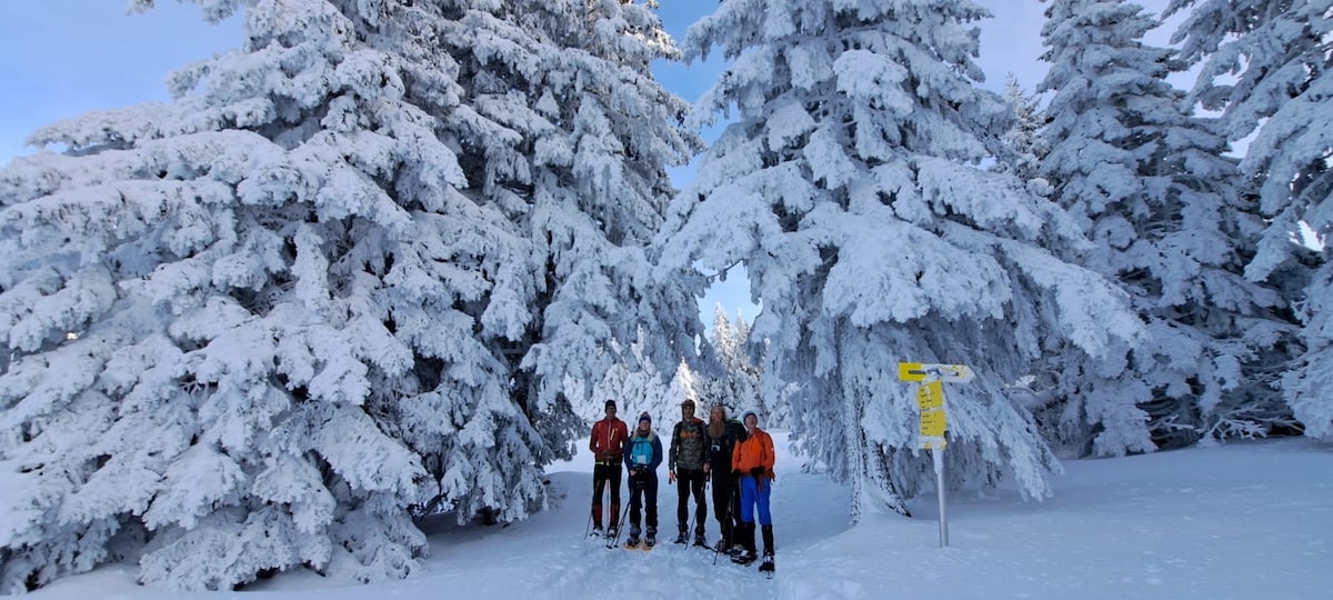 Snowshoe hike on the Zugspitze