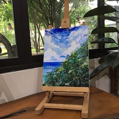 Sea acrylic painting with Samui artist