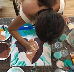 Sea acrylic painting with Samui artist