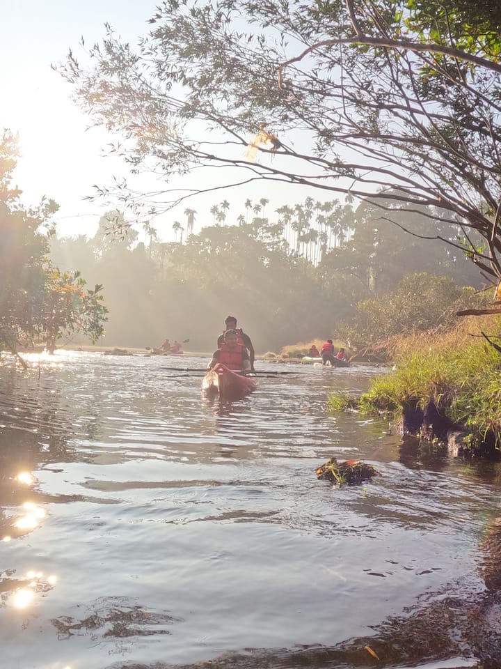 Kayak y caminata a las islas ribereñas y paseo por la granja