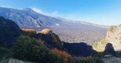 Sendero de la espalda del Asno y vista Valle del Bove