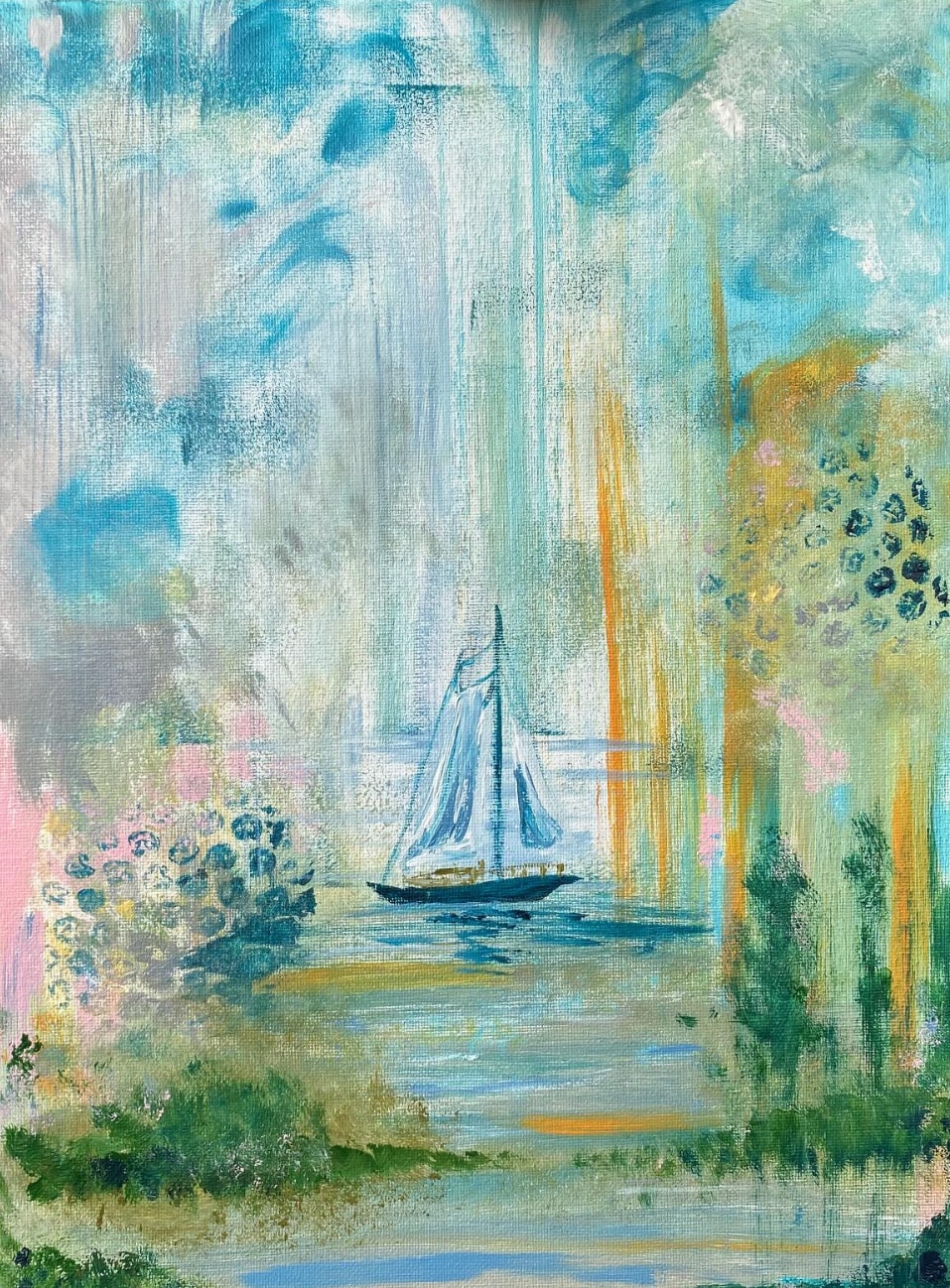 We paint with acrylic on canvas